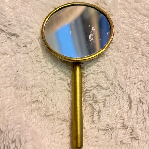 Antique Brass coated handy mirror for your purse - Picture 6 of 6